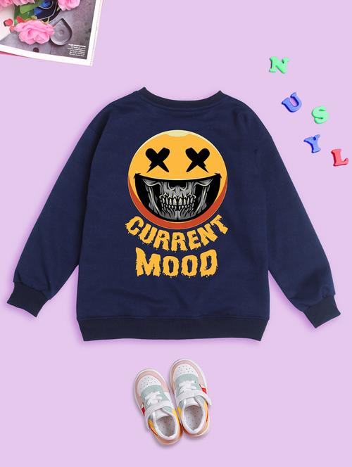 navy blue fleece graphic sweatshirt - 20623781 - Very Small Image - 1
