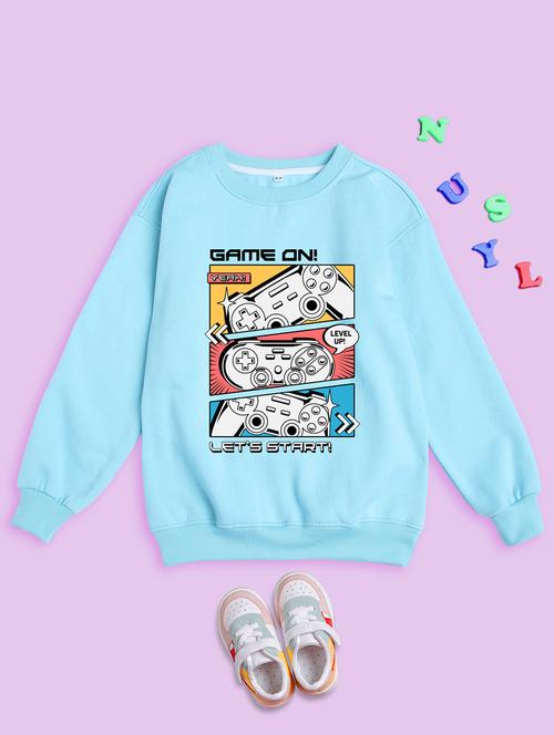 light blue fleece graphic sweatshirt - 20623805 - Very Small Image - 1