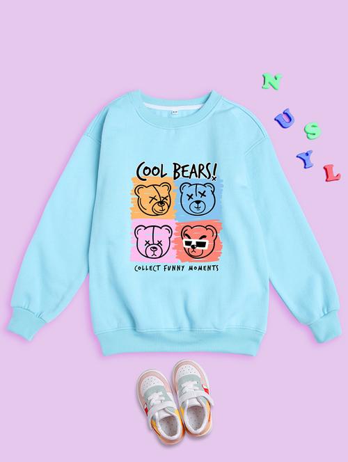 light blue fleece graphic sweatshirt - 20623815 - Very Small Image - 1