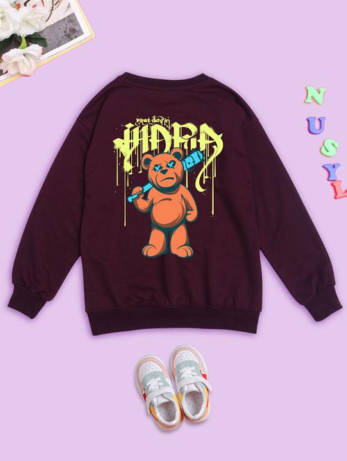 kids burgundy back graphic print sweatshirt - 20623820 - Very Small Image - 1