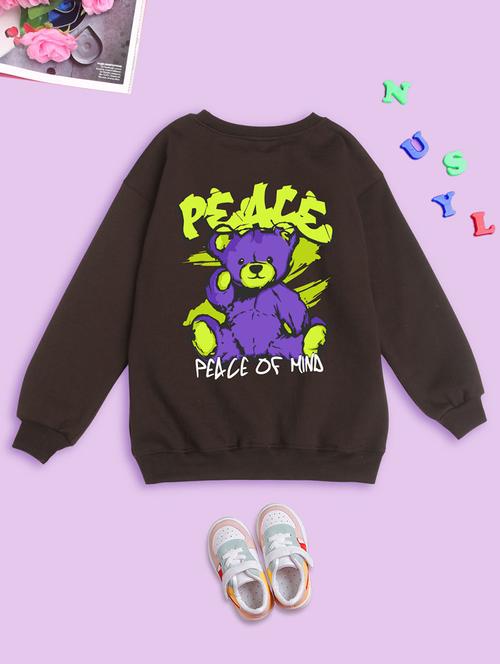 brown fleece graphic sweatshirt - 20623835 - Very Small Image - 1