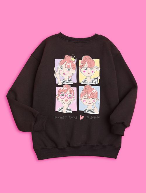 kids front print fleece sweatshirt - 20624260 - Very Small Image - 1