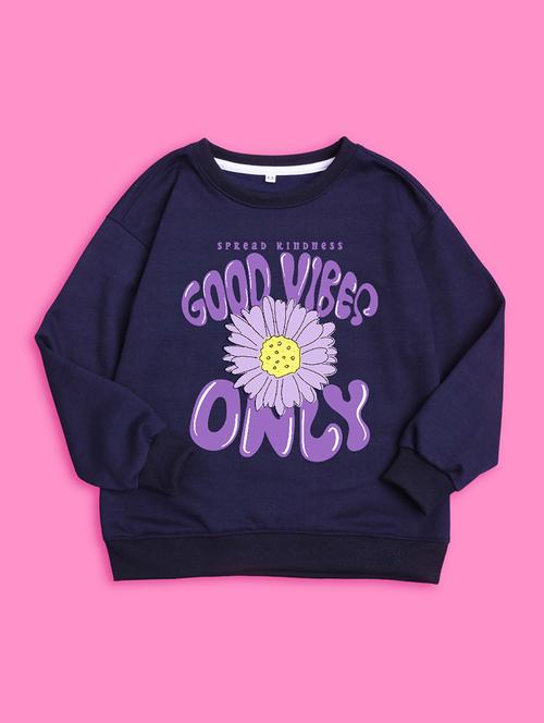 kids front print fleece pullover sweatshirt - 20624273 - Very Small Image - 1
