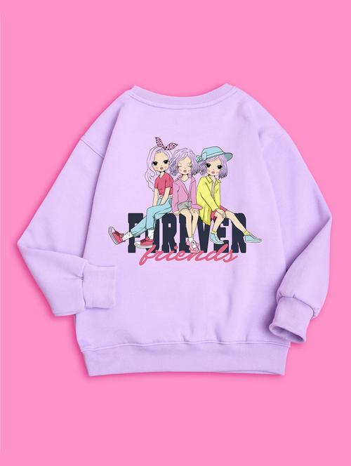 kids front print woolen pullover sweatshirt - 20624297 - Very Small Image - 1