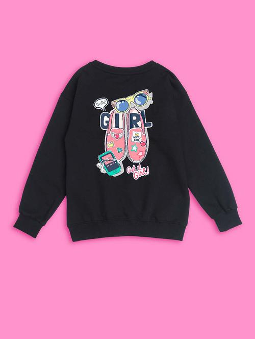 kids front print woolen pullover sweatshirt - 20624332 - Very Small Image - 1