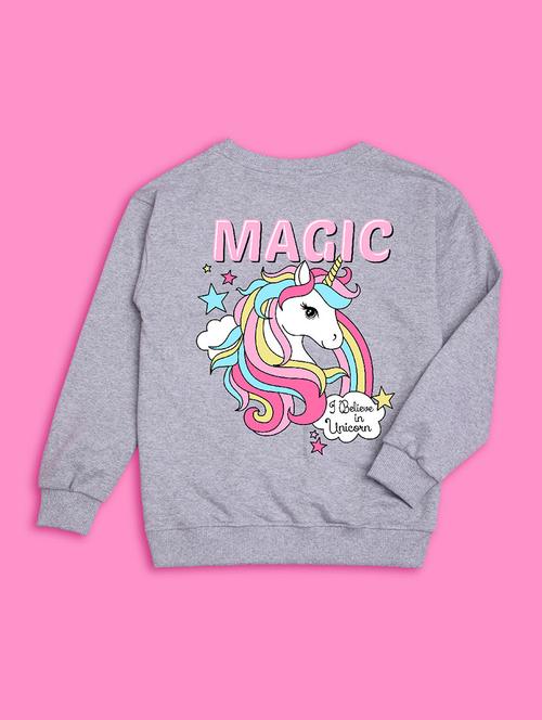 kids front print woolen pullover sweatshirt - 20624334 - Very Small Image - 1