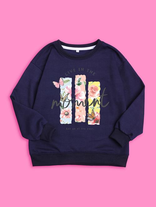 kids front print woolen pullover sweatshirt - 20624337 - Very Small Image - 1