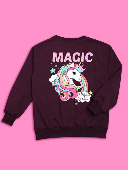 kids front print woolen pullover sweatshirt - 20624362 - Very Small Image - 1