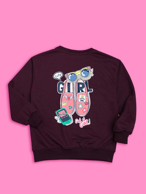 kids front print woolen pullover sweatshirt - 20624375 - Very Small Image - 1