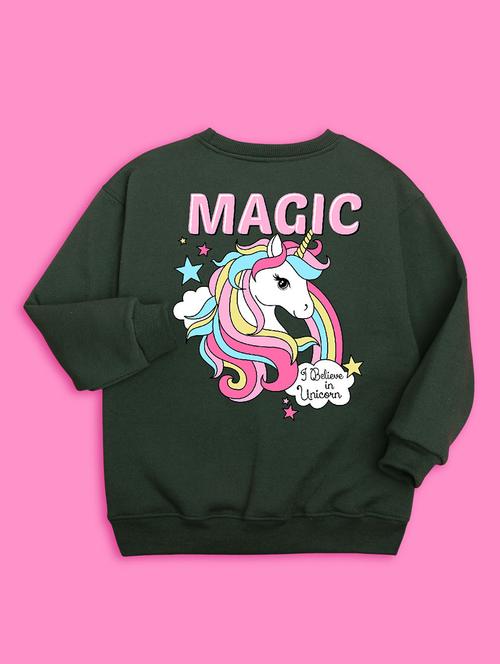 kids front print woolen pullover sweatshirt - 20624378 - Very Small Image - 1