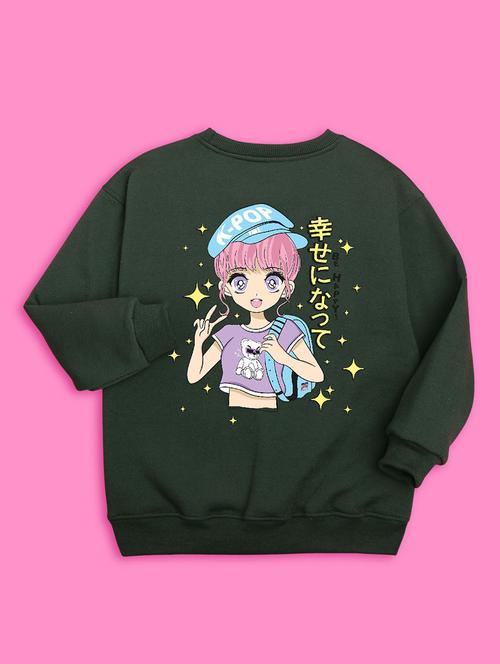 kids front print woolen pullover sweatshirt - 20624382 - Very Small Image - 1