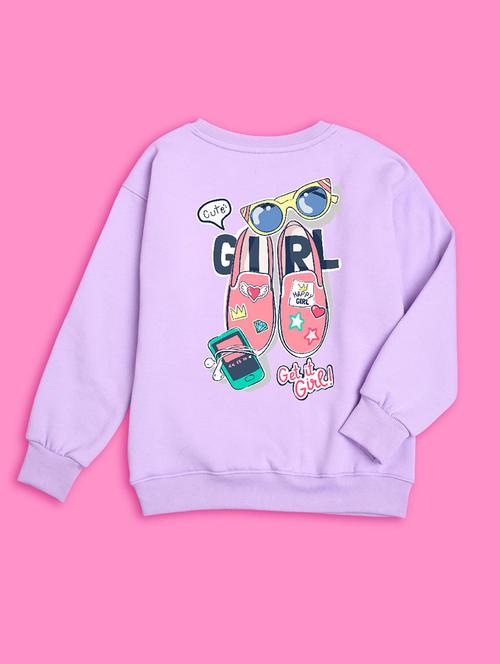 crew neck lavender graphic sweatshirt - 20624383 - Very Small Image - 1