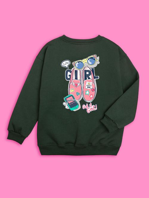 kids front print woolen pullover sweatshirt - 20624390 - Very Small Image - 1