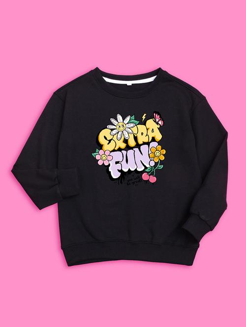 kids front print woolen pullover sweatshirt - 20624405 - Very Small Image - 1