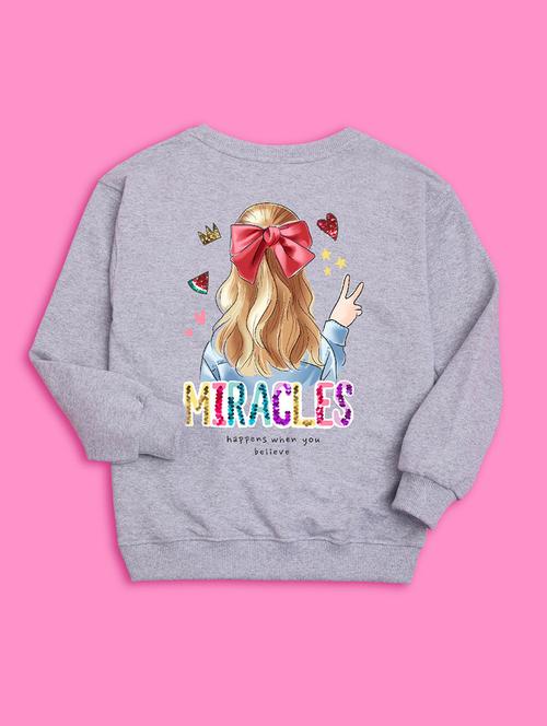 kids front print woolen pullover sweatshirt - 20624407 - Very Small Image - 1