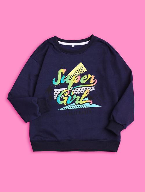 crew neck navy blue graphic sweatshirt - 20624408 - Very Small Image - 1