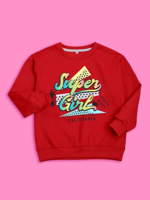 crew neck red graphic sweatshirt - 20624423 - Very Small Image - 1