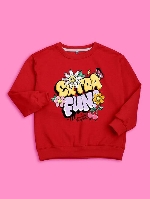 crew neck red graphic sweatshirt - 20624427 - Very Small Image - 1