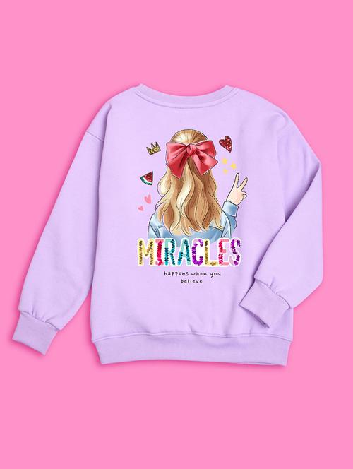 crew neck lavender graphic sweatshirt - 20624437 - Very Small Image - 1