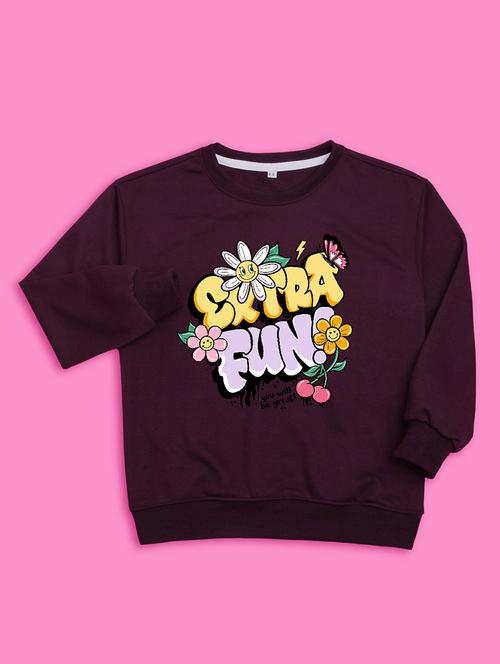 kids front print woolen pullover sweatshirt - 20624442 - Very Small Image - 1