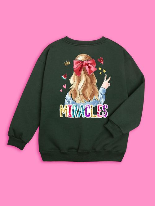 crew neck green graphic sweatshirt - 20624444 - Very Small Image - 1