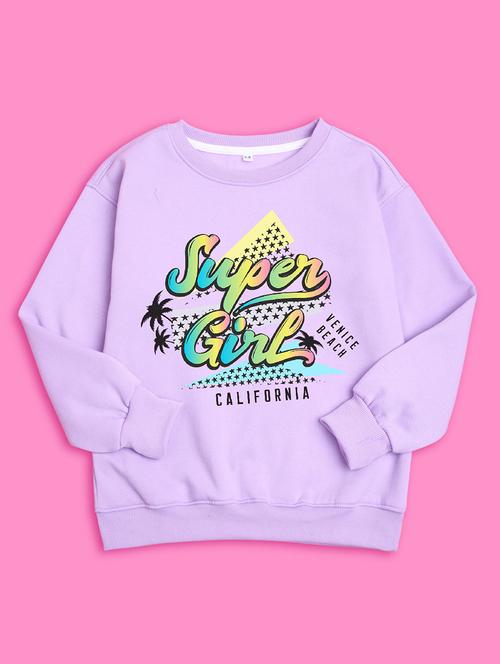 girls typographic printed round neck regular sweatshirt - 20624446 - Very Small Image - 1