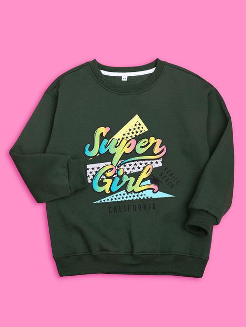 crew neck green graphic sweatshirt - 20624453 - Very Small Image - 1