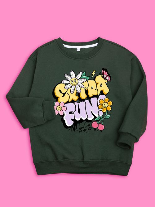 kids front print woolen pullover sweatshirt - 20624457 - Very Small Image - 1