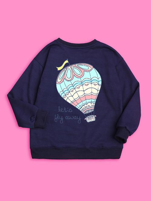 kids front print woolen pullover sweatshirt - 20624470 - Very Small Image - 1
