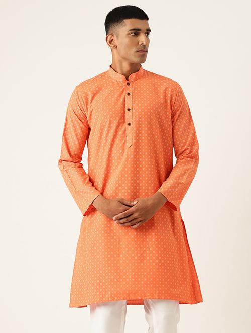 men printed mandarin neck kurta - 20624558 - Very Small Image - 1