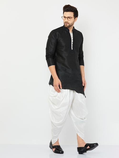 men solid mandarin neck asymmetric kurta - 20624595 - Very Small Image - 1