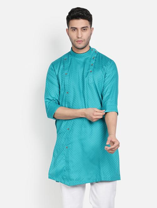 men self design silk long sleeve kurta - 20624604 - Very Small Image - 1