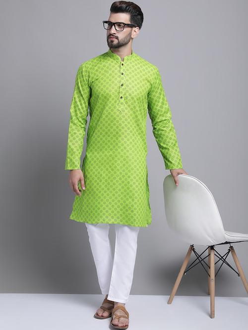 men mandarin neck printed kurta pyjama set - 20624694 - Very Small Image - 1