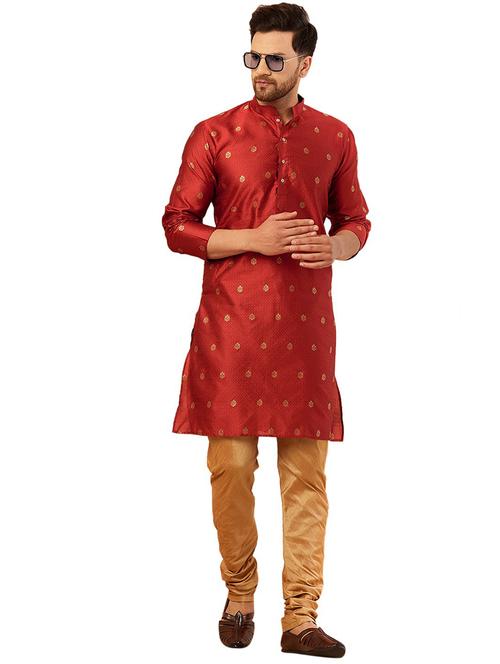 men self design kurta churidar set - 20624916 - Very Small Image - 1
