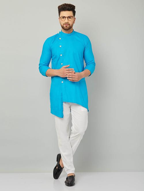 men light blue kurta pyjama ethnic wear sets - 20624937 - Very Small Image - 1