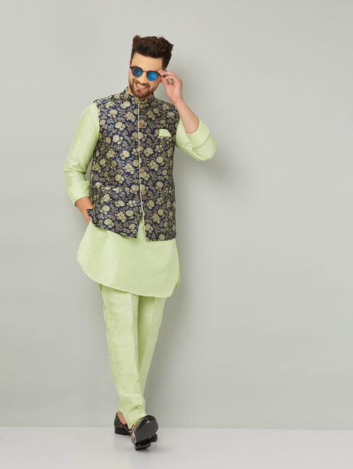 men mandarin neck kurta pyjama with jacket - 20625031 - Very Small Image - 1