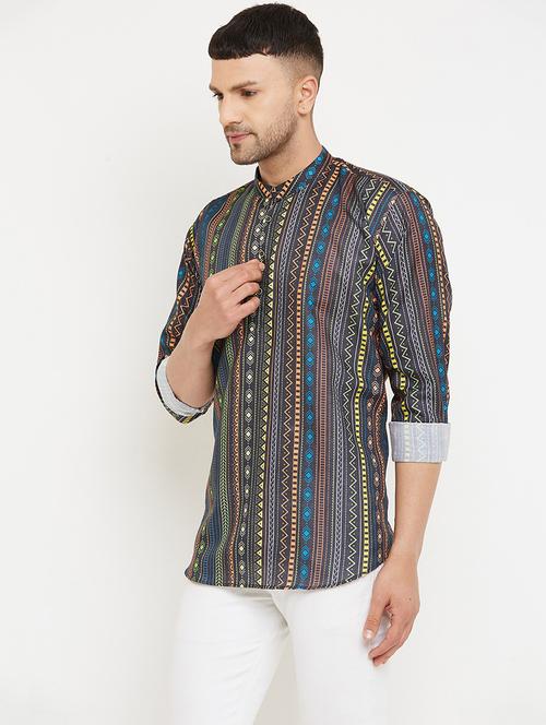 men multi color printed short kurta set - 20625118 - Very Small Image - 1