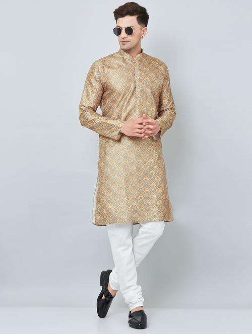 men multi colored printed kurta churidar set - 20625162 - Very Small Image - 1
