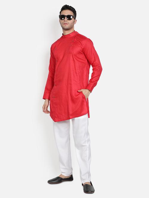 men red self design kurta pyjama ethnic wear sets - 20625253 - Very Small Image - 1