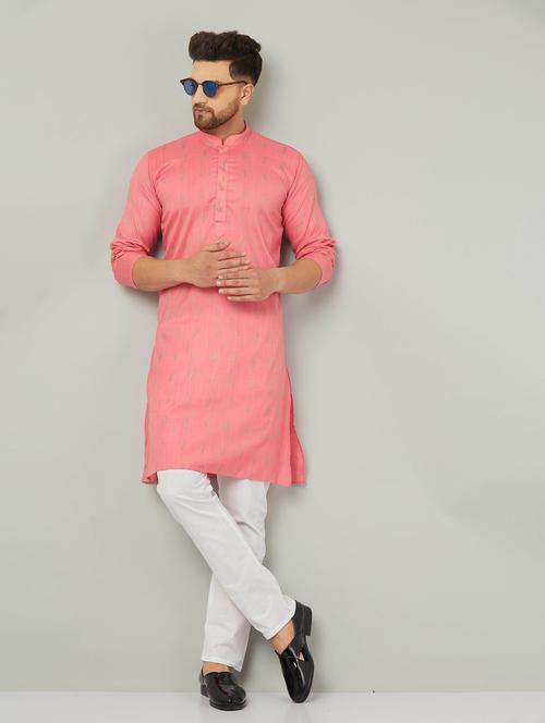 men mandarin neck printed kurta pyjama set - 20625291 - Very Small Image - 1