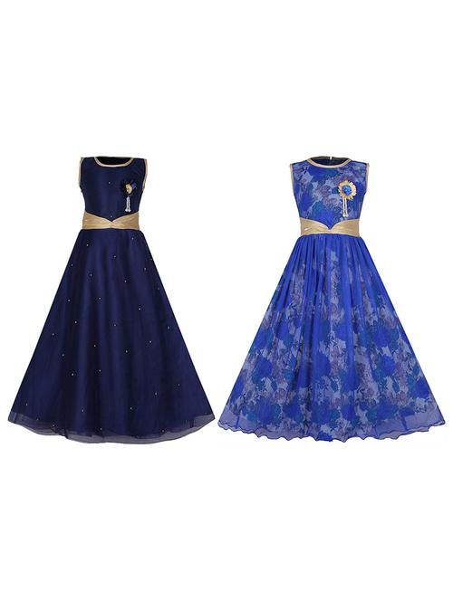 pack of 2 blue self design gown - 20626506 - Very Small Image - 1