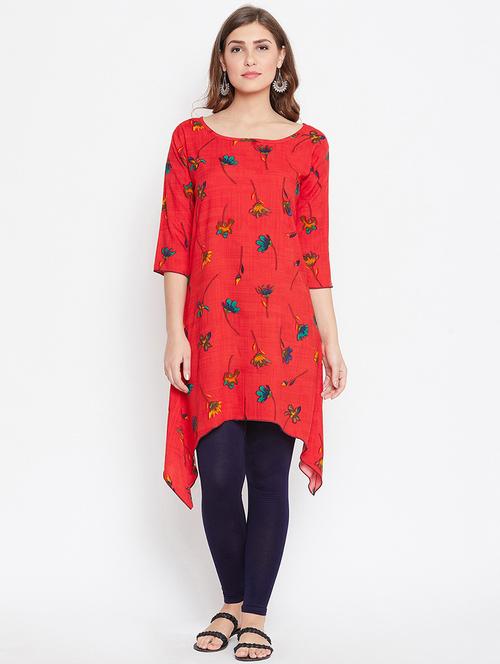 women red round neck kurta legging set - 20626574 - Very Small Image - 1