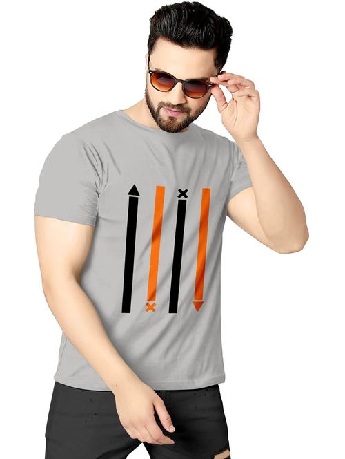 grey front print regular t-shirt - 20627965 - Very Small Image - 1