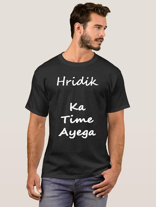 hridik ka time ayega printed t-shirt - 20631431 - Very Small Image - 1