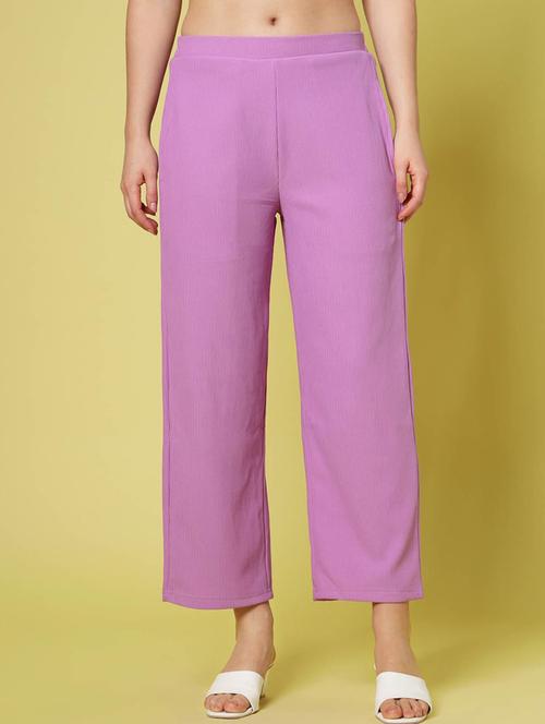 women solid flat front trouser - 20644404 - Very Small Image - 1