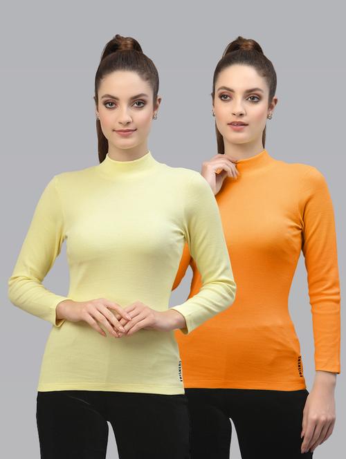 pack of 2 solid multi colored mock neck top - 20645980 - Very Small Image - 1