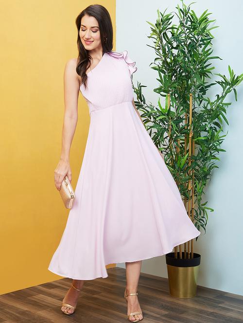 lavender polyester midi dress - 20646104 - Very Small Image - 1