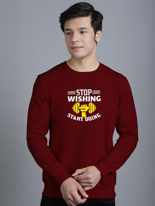 men chest print round neck sweatshirt - 20646447 - Very Small Image - 1