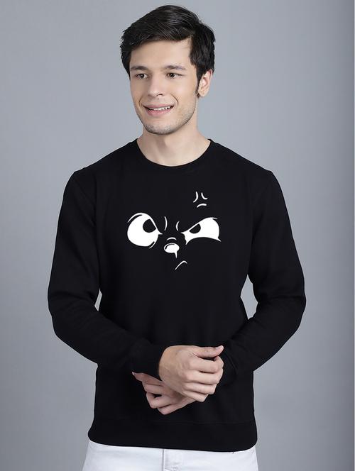 men chest print round neck sweatshirt - 20646452 - Very Small Image - 1