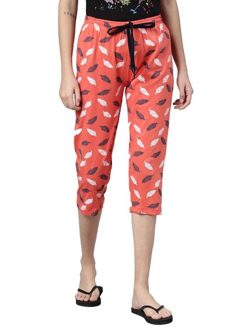 women orange quirky print capri - 20647203 - Very Small Image - 1
